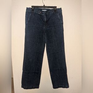 Bandolino Jeans Women Size 14 Blue Wide Leg High Rise Pant Baggy Zipper Button